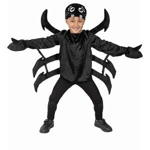 Kids Black Spider Costume & Legs Boys Girls Tarantula Suit Halloween M
